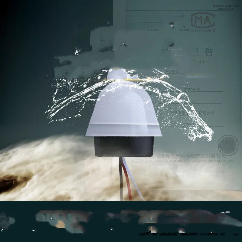 White automatic induction street lamp with 3-5 metre motion sensing range for outdoor areas