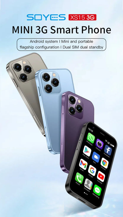 S23PRO XS15 mini Android smartphone in black, green, or pink purple colour.