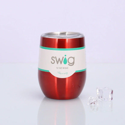 Insulated Stainless Steel Wine Tumbler - 12oz Double-Wall Vacuum Cup in Various Colors