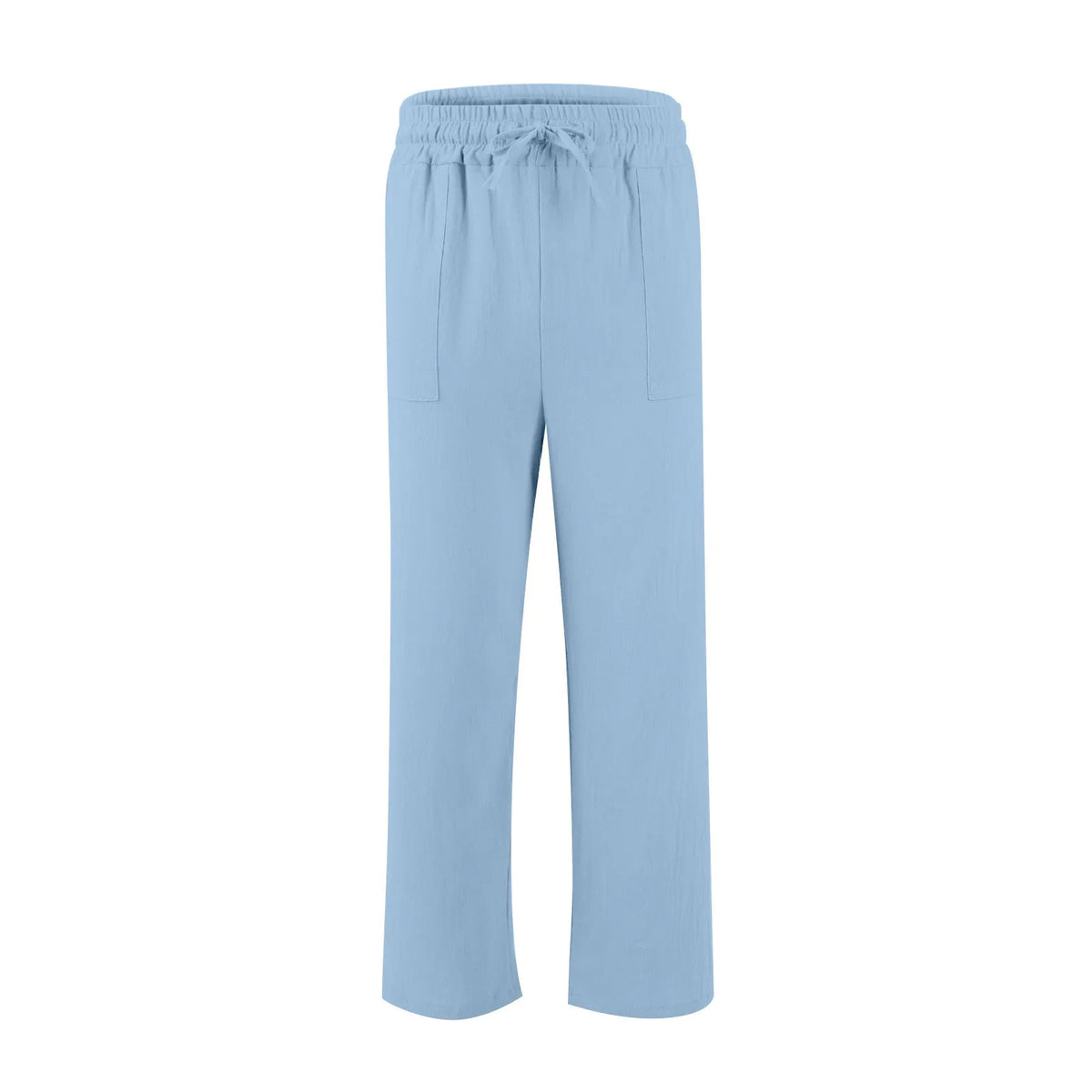 Men's cotton beach trousers with drawstring elastic waist straight leg casual design in multiple colours