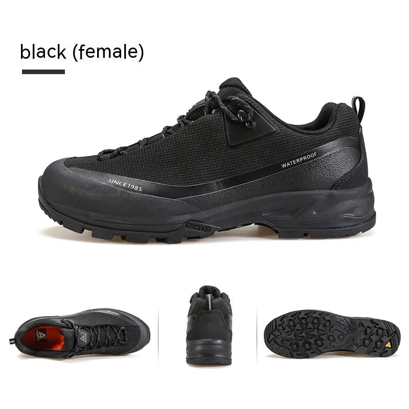 Low-top mountain climbing shoes leather mesh upper non-slip rubber outsole hiking boots casual wear