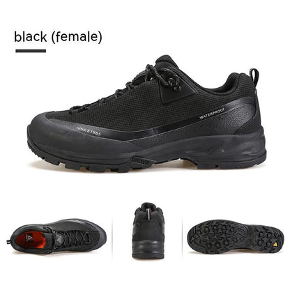 Low-top mountain climbing shoes leather mesh upper non-slip rubber outsole hiking boots casual wear