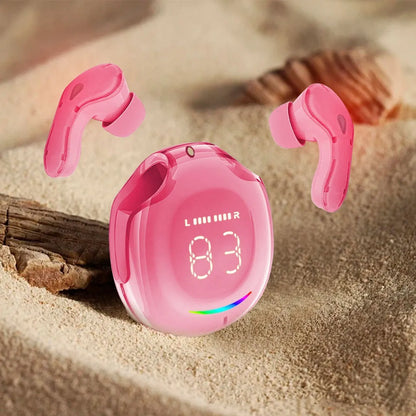 A wireless Bluetooth headset with an in-ear design and digital display, shown in one of its available colours.