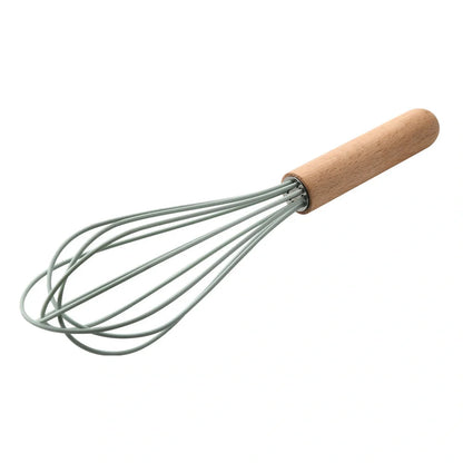 Premium silicone kitchenware set with wooden handle, ideal for cooking and baking