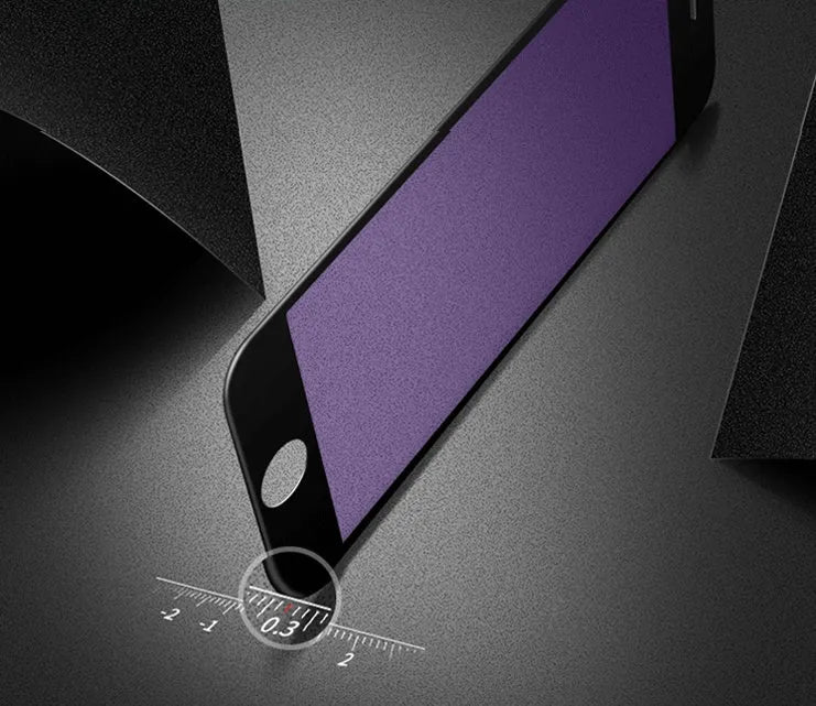 Black and white tempered glass screen protectors for iPhone with 3D carbon fibre soft edges