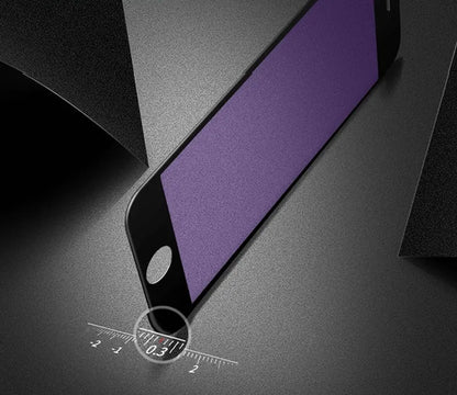 Black and white tempered glass screen protectors for iPhone with 3D carbon fibre soft edges