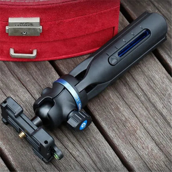 Black desktop smartphone tripod compatible with Apple iPhone and Huawei P30 models