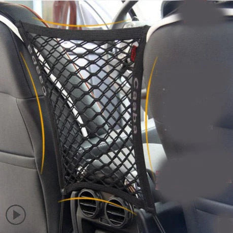 Elastic Car Pet Fence in black, high-strength nylon mesh for dog safety