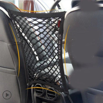 Elastic Car Pet Fence in black, high-strength nylon mesh for dog safety