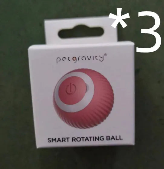 Green automatic rotating ball cat toy with 43mm diameter for interactive pet play