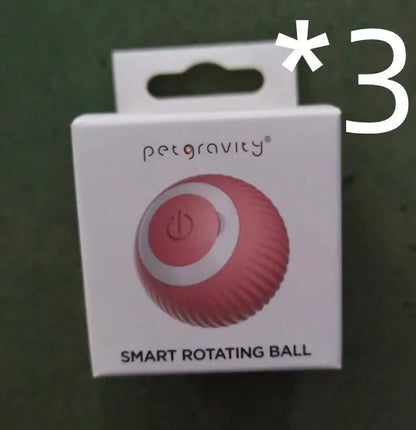 Green automatic rotating ball cat toy with 43mm diameter for interactive pet play