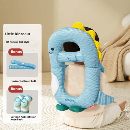 Cartoon anti-collision pillow for baby walking protection with knee pads