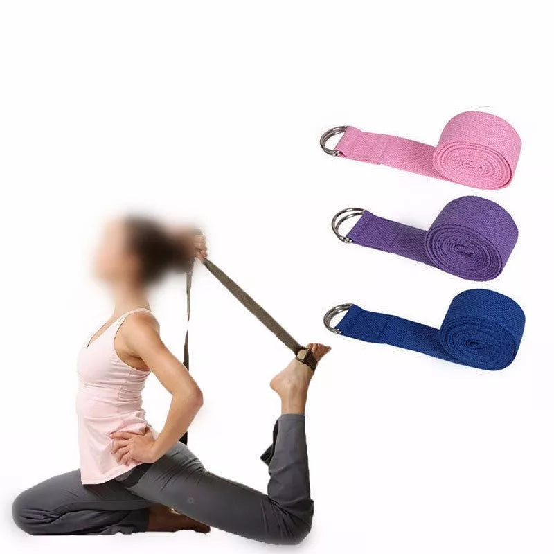 Adjustable cotton yoga tension band in various colours for flexibility training