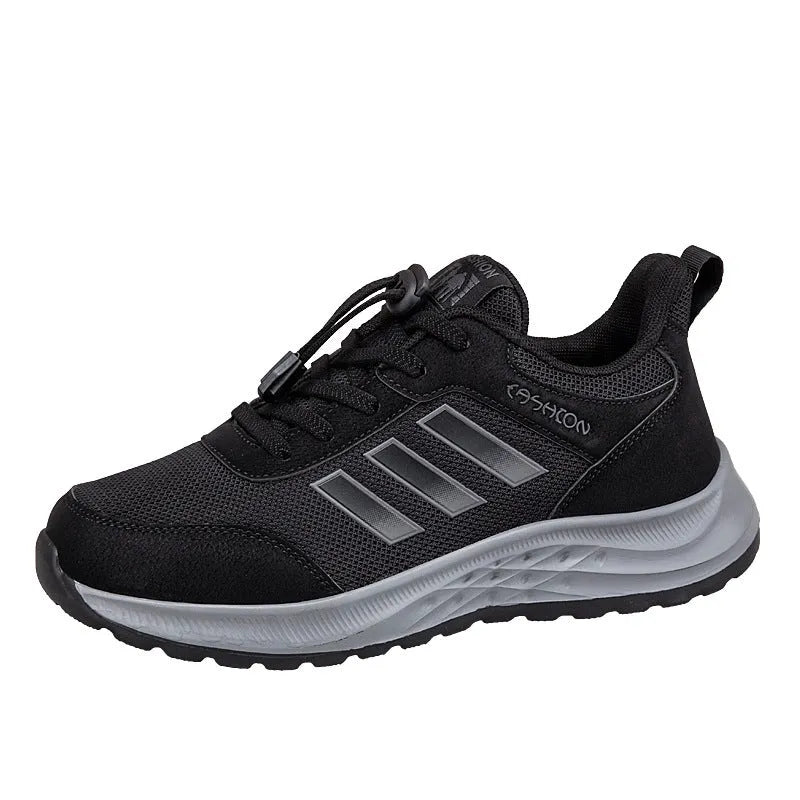 Unisex slip-on casual shoes with mesh upper and elastic band in various colours.