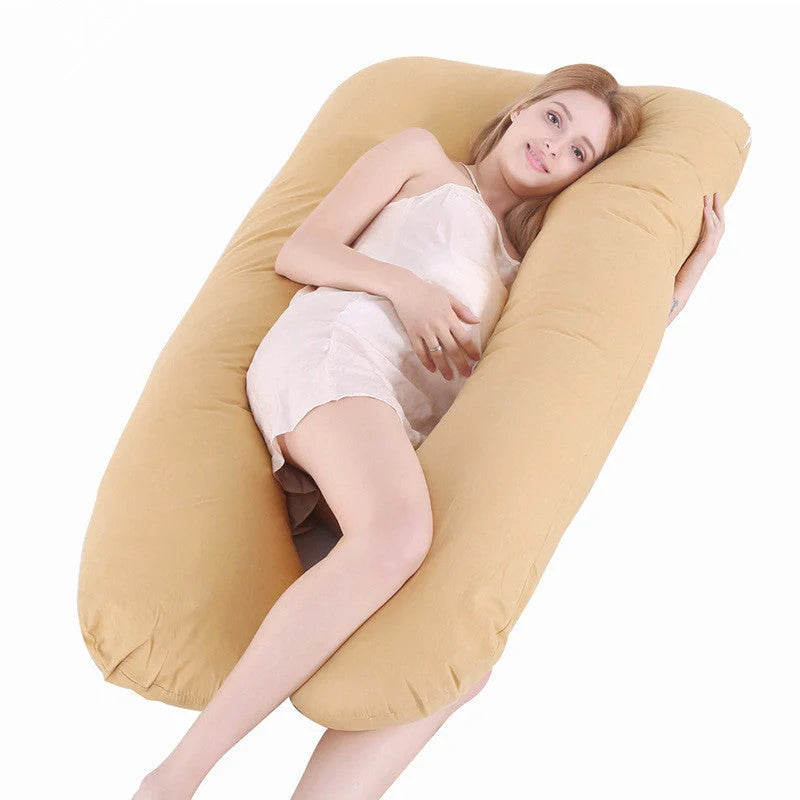 Comfort U-Shape Pregnancy Pillow with removable pure cotton cover for expectant mothers