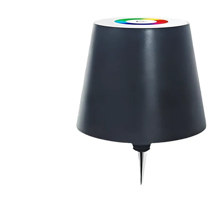 White and black LED wine bottle table lamps with USB charging and dimmable lighting on wooden surface