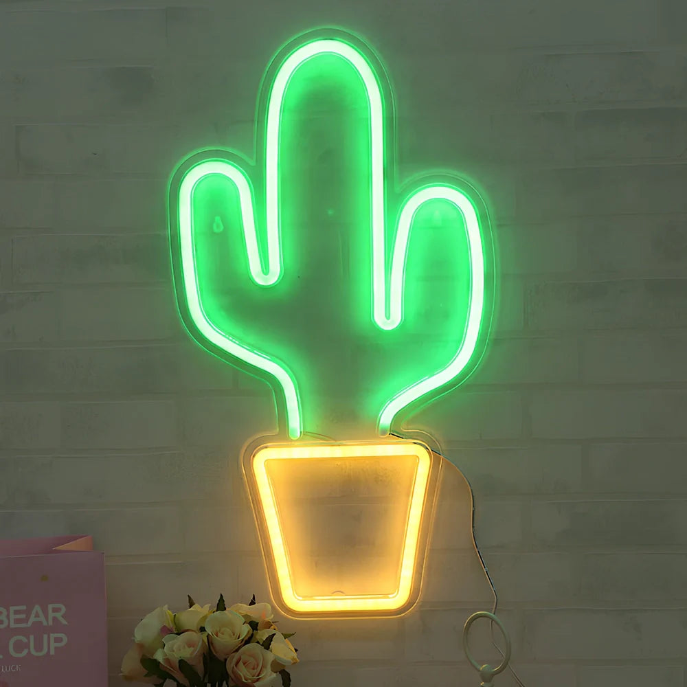 USB-powered neon wall lamp showing Banana shape with pink lighting against dark wall