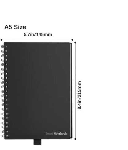 Business intelligence notebook with PVC cover, 30 sheets, 181 x 255 mm, A5 and B5 options, audio recording and handwriting recognition