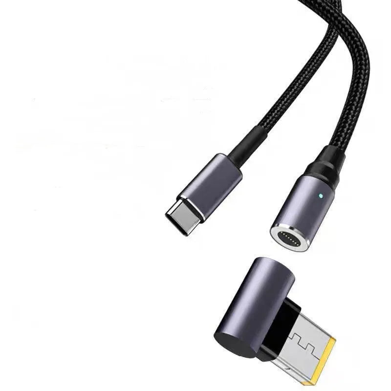 Type-C to Square Port PD Quick Charge Magnetic Suction Transfer Cable 1.8m for Lenovo Mobile Phones - Charging Data Cable with Magnetic Connection Style Options