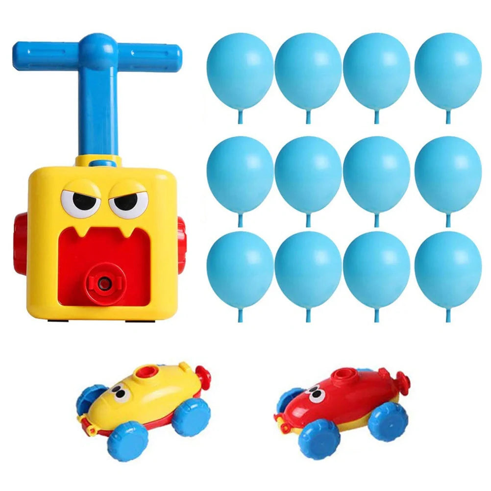 Children's air balloon powered car toy with ABS plastic construction