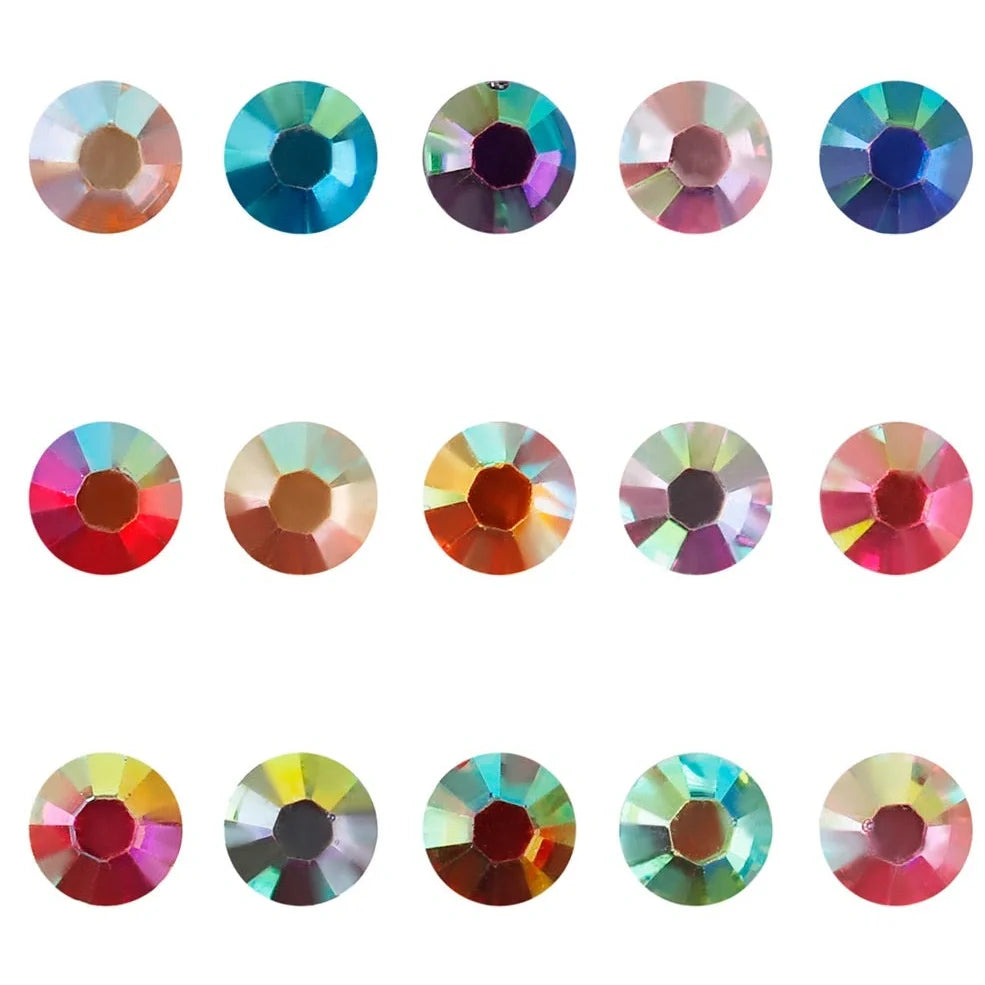 Resin flat magic colour nail rhinestones with eight-mesh pattern in assorted colours and sizes for nail art decoration