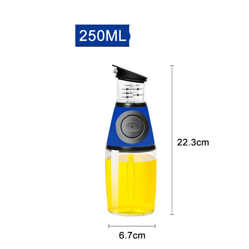 500ml clear glass oil bottle with 28.5cm height and square base for kitchen condiment storage