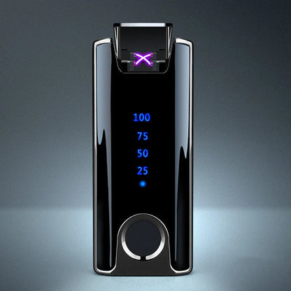 A premium, fingerprint-activated lighter with a sleek, ice-plated zinc alloy body for modern British consumers