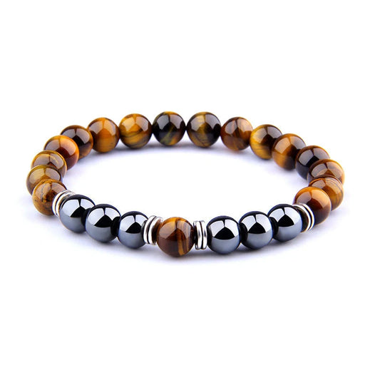 Stylish Tiger Eye Elastic Bracelet for men and women, showcasing natural stone beauty and comfortable elastic design.