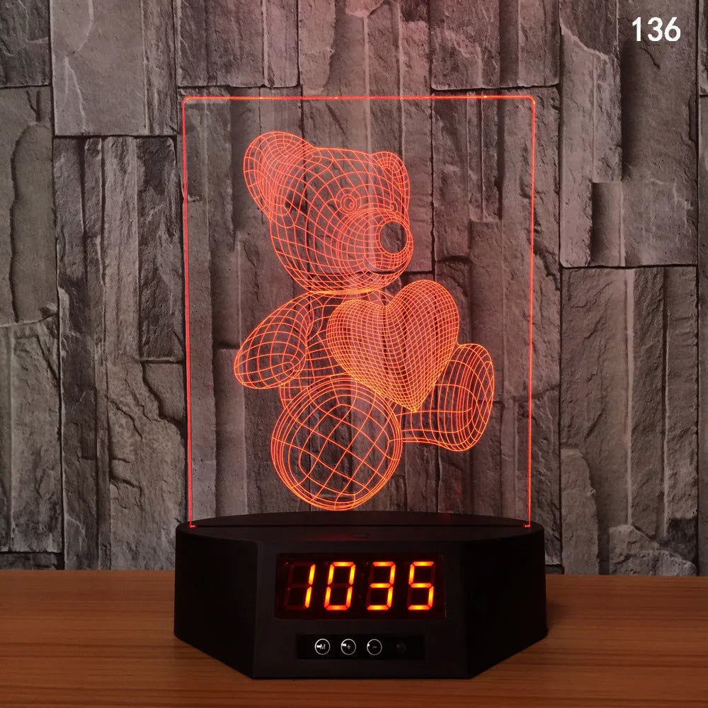 Glowing 3D dolphin LED night light with wireless charging base and remote control on bedside table