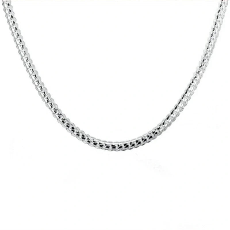 Elegant 6mm silver plated necklace with a sleek design and radiant finish
