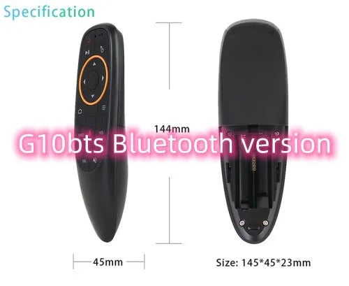 G10 G10S intelligent voice remote control with plastic shell, silicone buttons, and 164mm length