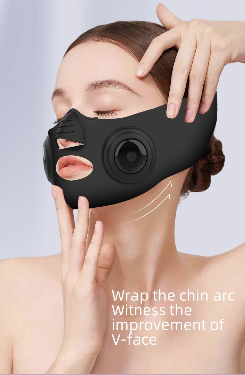 Black photon rejuvenation mask beauty device for home facial skin care.