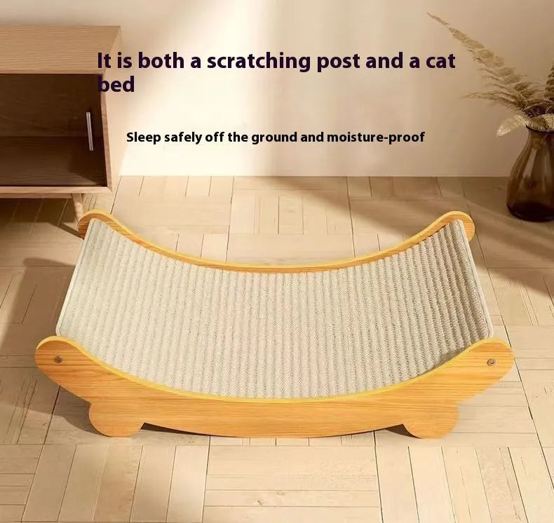 Large sisal blanket cat scratch board for cats on a natural background.
