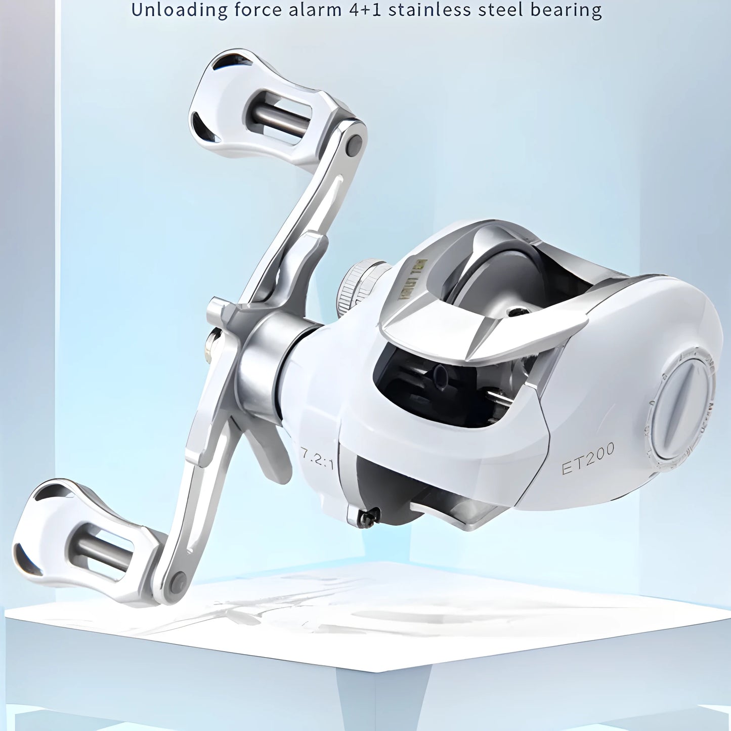 Small white ET drop wheel micro bait casting fishing reel with left and right hand retrieve options