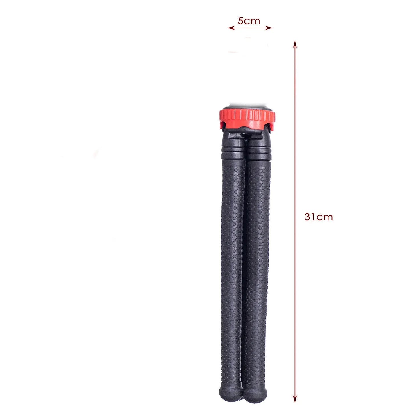 Black octopus tripod with flexible rubber legs wrapped around a pole, holding a smartphone.