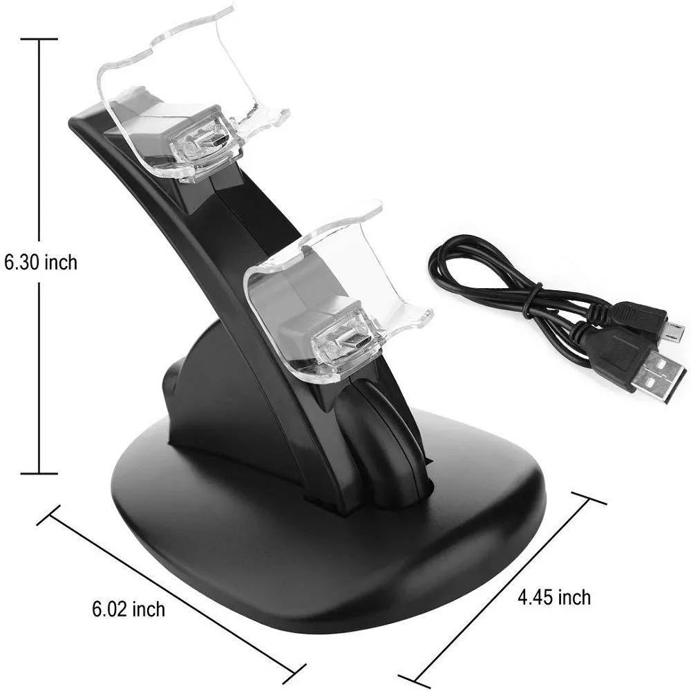 Black Xbox One dual controller charging station with two controllers docked