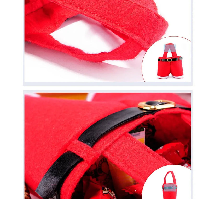 Velvet Christmas bag in red colour measuring 21cm by 14.5cm for holding sweets and confectionery at wedding celebrations and festive events such as Christmas and Easter