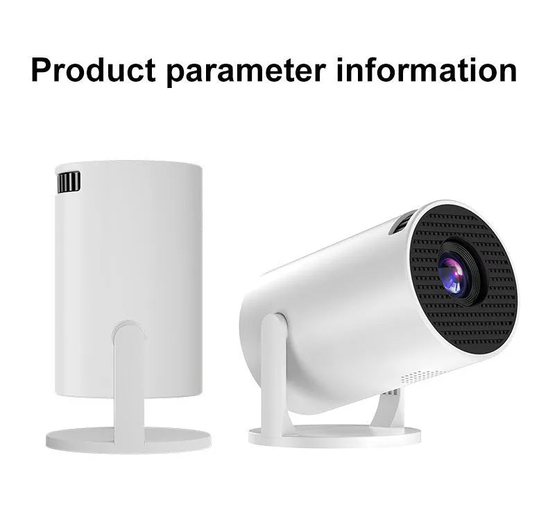White mini wireless portable projector showing 1080p HD resolution display with wireless connectivity
