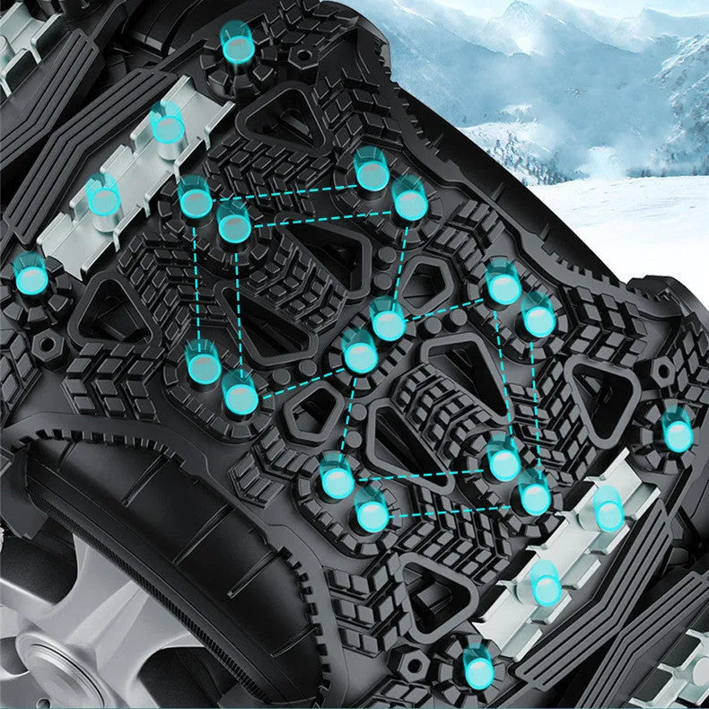 Universal steel plate gear tire chains for cars and SUVs with installation tool and accessories