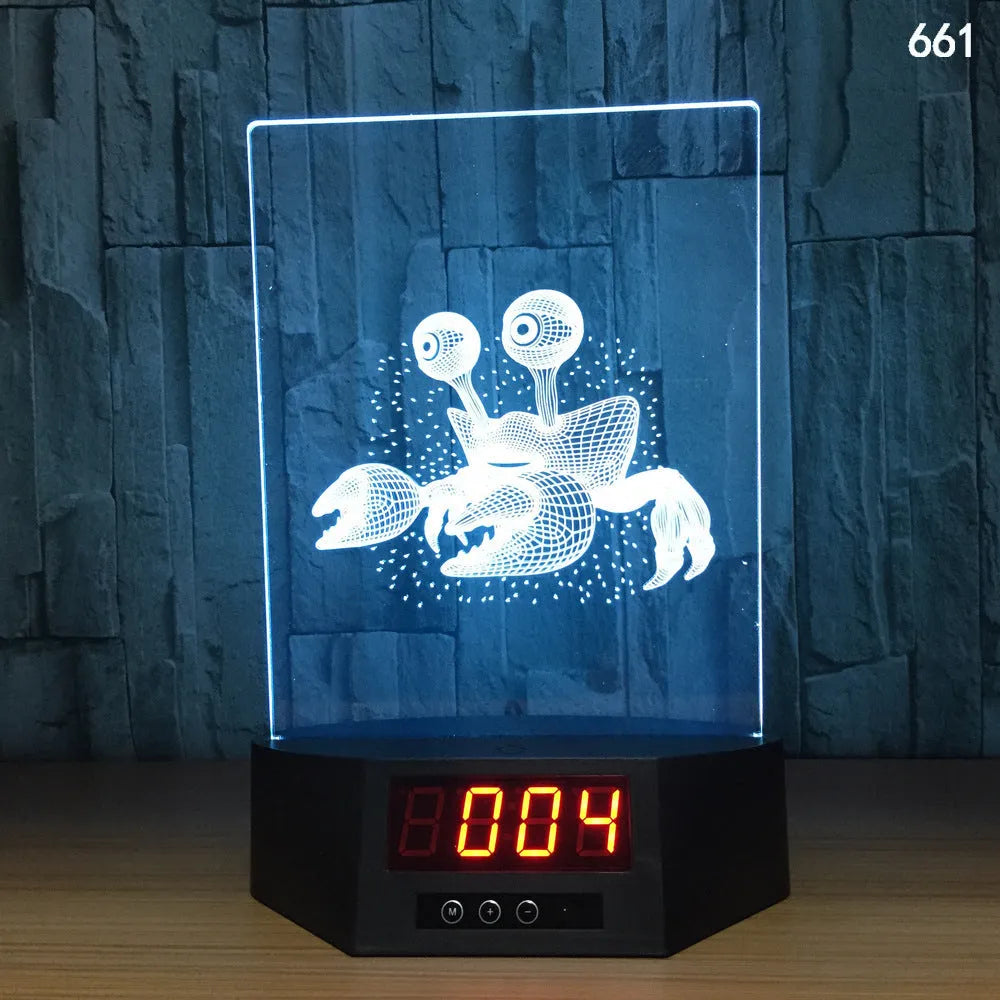 Glowing 3D dolphin LED night light with wireless charging base and remote control on bedside table