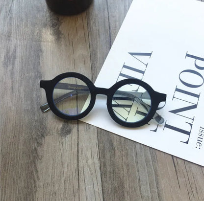 Retro round frame glasses in six colours with UV400 and anti-blue light protection