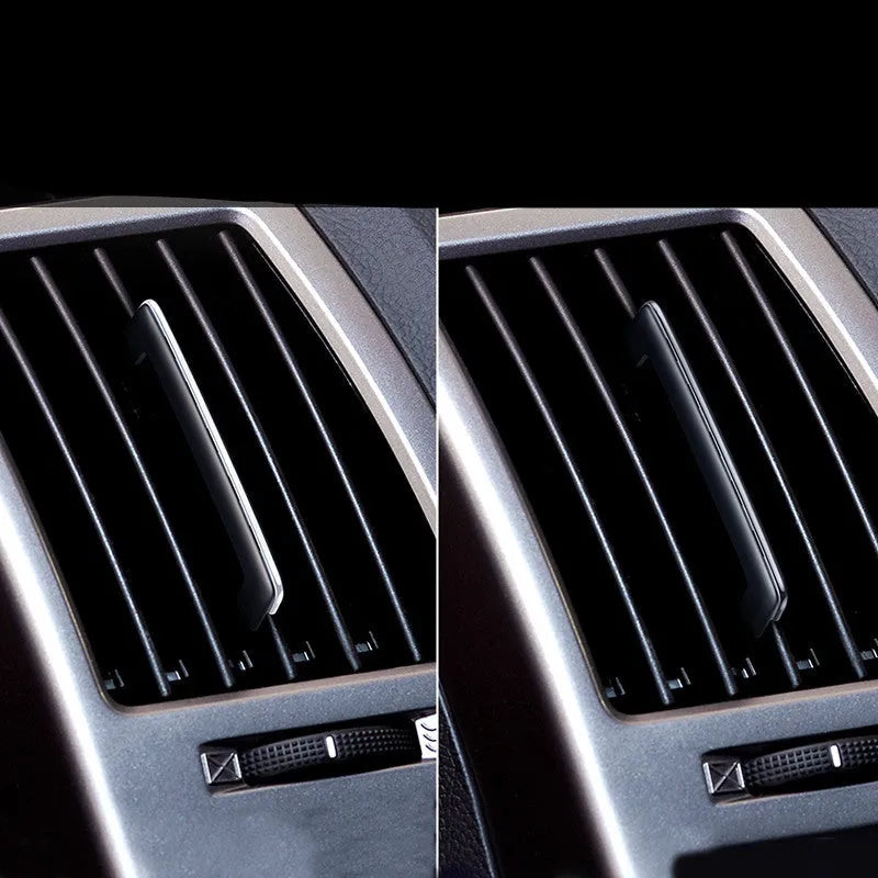 Car air freshener vent clip in black or silver ABS+PC with electroplated finish and Cologne Ocean Gardenia refills