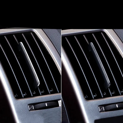 Car air freshener vent clip in black or silver ABS+PC with electroplated finish and Cologne Ocean Gardenia refills