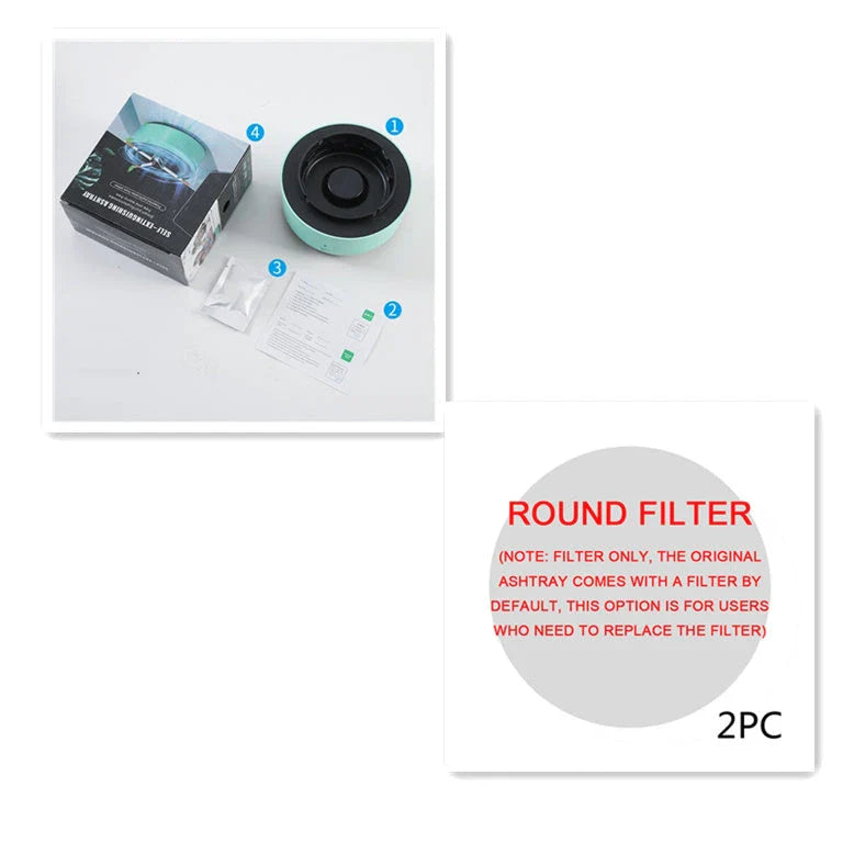 Sleek car ashtray with automatic air purifier that eliminates smoke and odors, keeping your vehicle fresh and clean.
