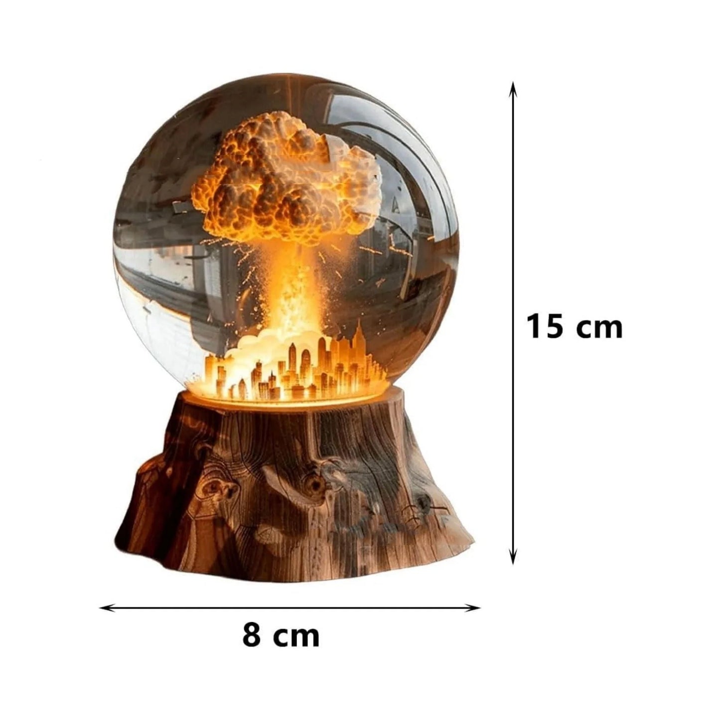 Unique 3D mushroom cloud atomic bomb explosion lamp with soft LED lighting