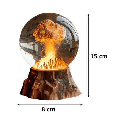 Unique 3D mushroom cloud atomic bomb explosion lamp with soft LED lighting