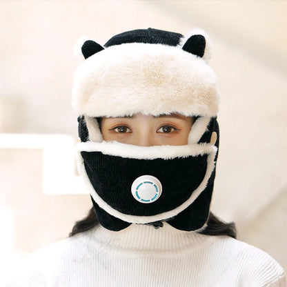 Women's Russian trapper hat with earflaps in various colours for winter warmth
