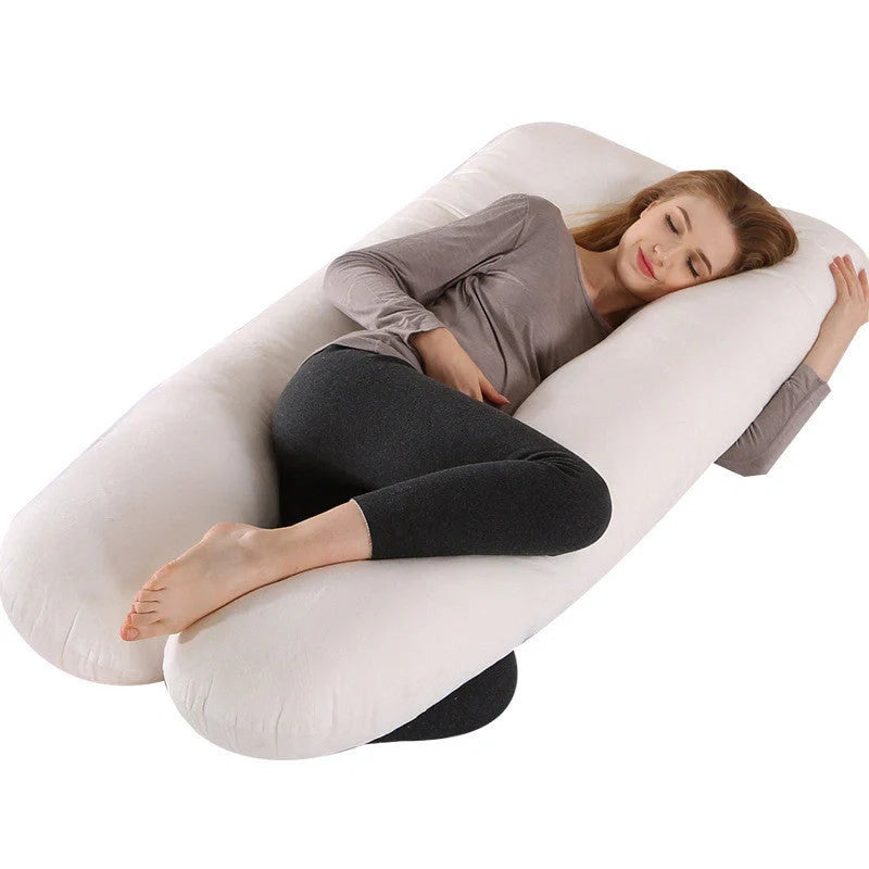 Comfort U-Shape Pregnancy Pillow with removable pure cotton cover for expectant mothers