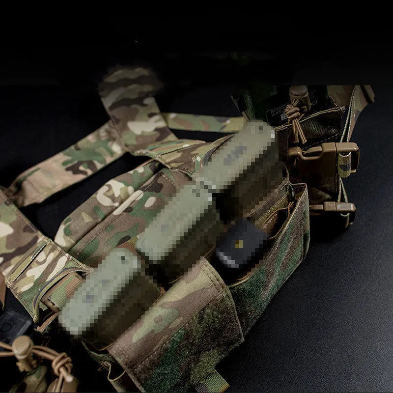 MK4 camouflage tactical chest vest with quick pull sleeve and expansion mount, imported nylon, average size