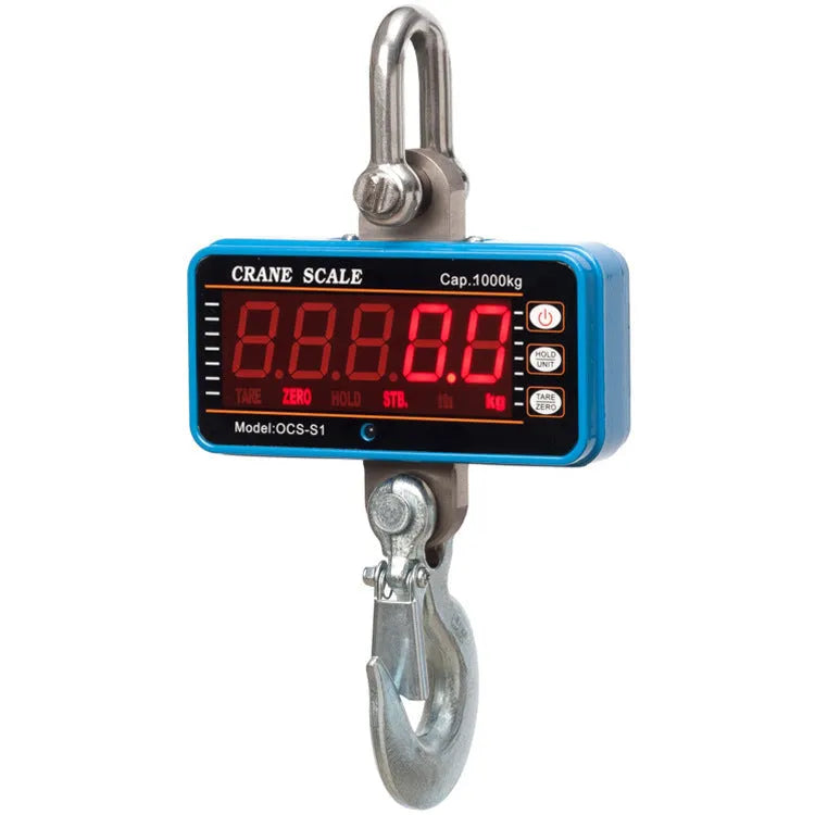 Orange electronic crane scale with digital display for warehouse weighing up to 500kg